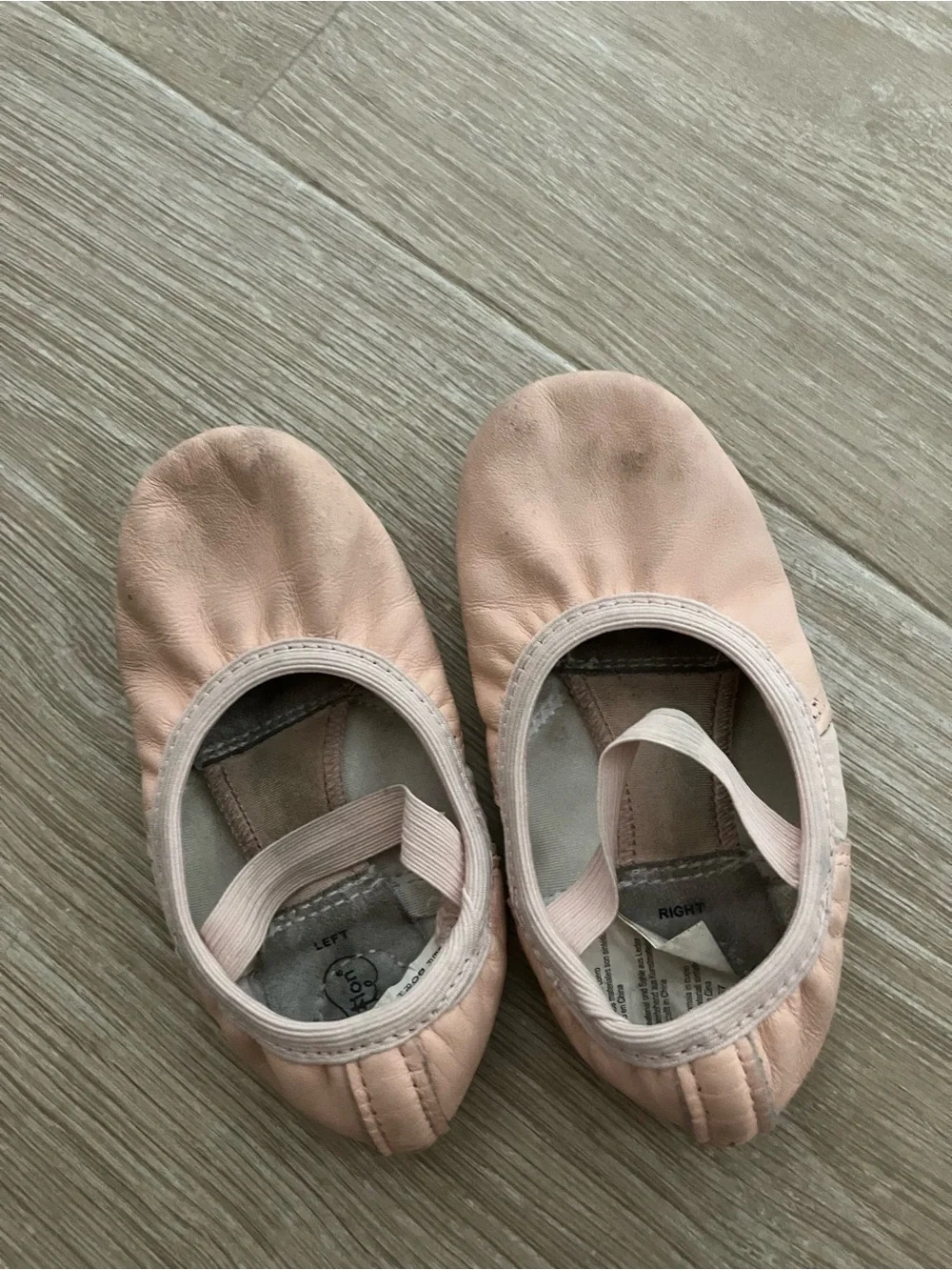 Kids Pink Ballet Dance Slippers with Elastic Strap